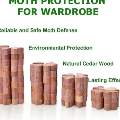 Skadedjur & Insekter-Set med 100 Malmedel Cederträ Anti-Mal Textilier Malmedel Cederträbollar Naturliga Hjärtan Utan Kemikalier, Naturlig Fälla Mot Mal
