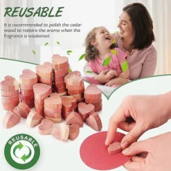 Skadedjur & Insekter-Set med 100 Malmedel Cederträ Anti-Mal Textilier Malmedel Cederträbollar Naturliga Hjärtan Utan Kemikalier, Naturlig Fälla Mot Mal