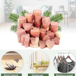 Skadedjur & Insekter-Set med 100 Malmedel Cederträ Anti-Mal Textilier Malmedel Cederträbollar Naturliga Hjärtan Utan Kemikalier, Naturlig Fälla Mot Mal