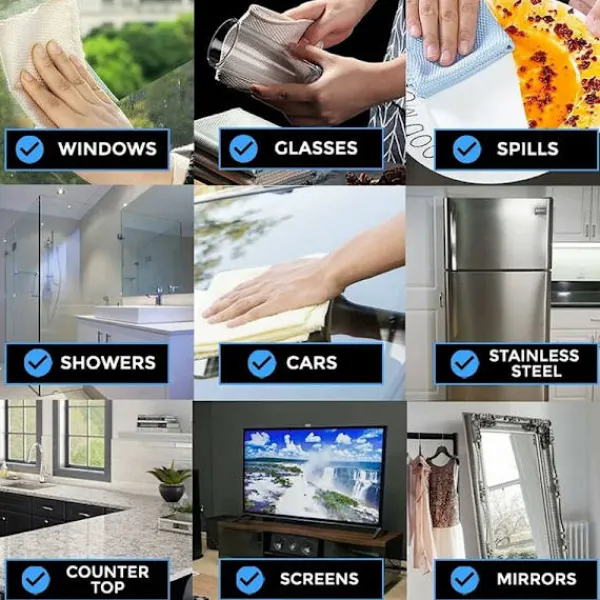 OCEAN Svampar & Dukar-Set med 10 mikrofiberdukar för fiskfjäll, 30 x 40 cm, för rengöring