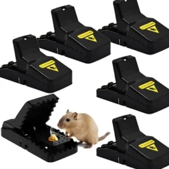 J-star Skadedjur & Insekter-Set med 6 professionella musfällor med snap-on musfällor, återanvändbara, inomhus och trädgårdsmusfällor