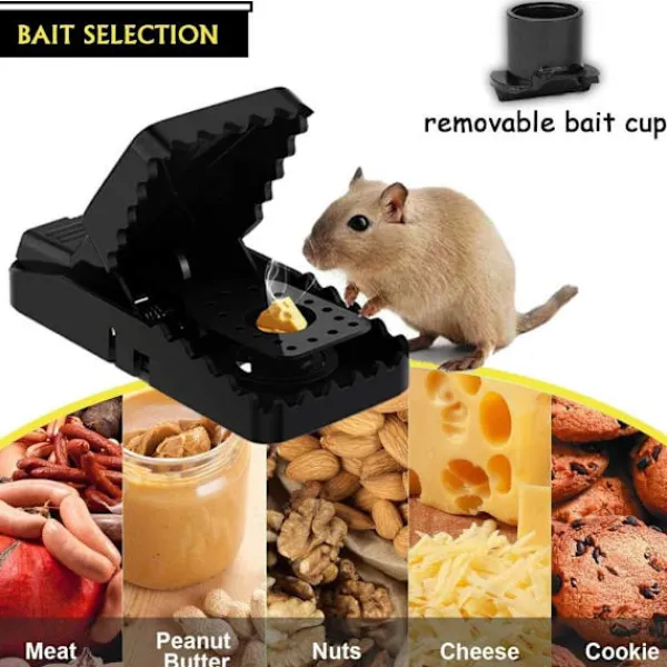 J-star Skadedjur & Insekter-Set med 6 professionella musfällor med snap-on musfällor, återanvändbara, inomhus och trädgårdsmusfällor