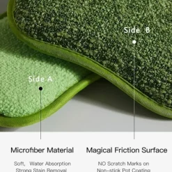 OCEAN Svampar & Dukar-Set med 10 Återanvändbara Dubbelsidiga Rengöringssvampar Tvätta Dishwas