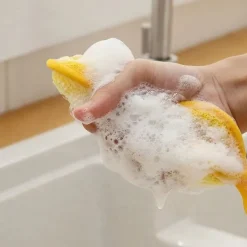 OCEAN Svampar & Dukar-Set med 10 Återanvändbara Dubbelsidiga Rengöringssvampar Tvätta Dishwas