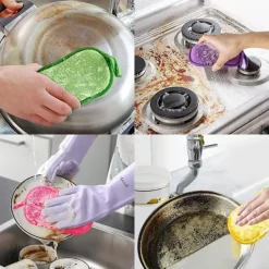 OCEAN Svampar & Dukar-Set med 10 Återanvändbara Dubbelsidiga Rengöringssvampar Tvätta Dishwas