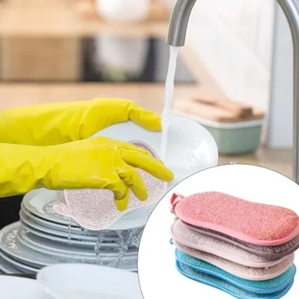 Svampar & Dukar-Set med 8 tvättbara disktrasor i mikrofiber, perfekta för non-stick-pannor