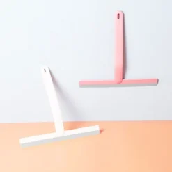 Fönsterrengöring-Silikon duschskrapa, Duschskrapa för rengöring av glas, spegel, fönster, bilrutor, kök, kontor, kakel, 25 cm rosa