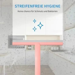 Fönsterrengöring-Silikon duschskrapa, Duschskrapa för rengöring av glas, spegel, fönster, bilrutor, kök, kontor, kakel, 25 cm rosa