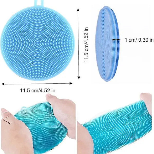 Svampar & Dukar-Silikon Skrubbsvamp, Diskborste Livsmedelsklassad Tvättsvamp Diskhandduk För Kök Gryta Panna Disk