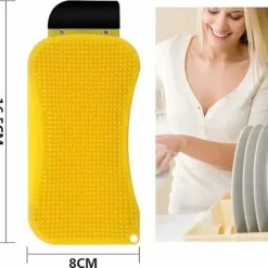 Svampar & Dukar-Silikonsvamp, 2 st Silikonrengöringsborste, 3-i-1 Multifunktionell Kreativ Köksrengöringsborste Silikon Diskborste