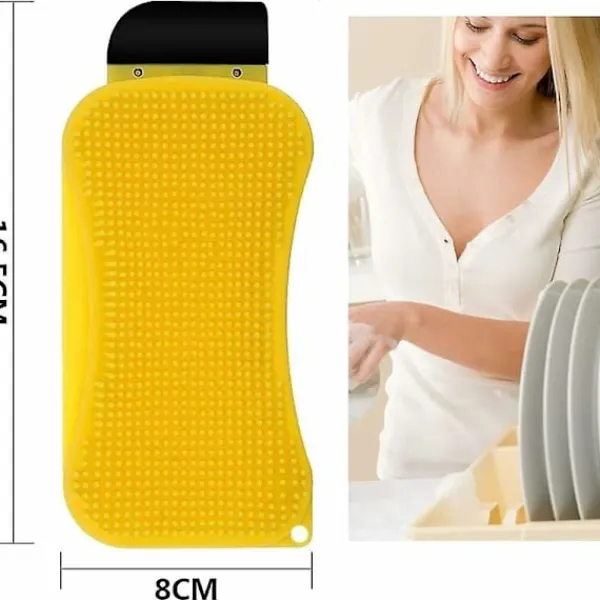 Svampar & Dukar-Silikonsvamp, 2 st Silikonrengöringsborste, 3-i-1 Multifunktionell Kreativ Köksrengöringsborste Silikon Diskborste