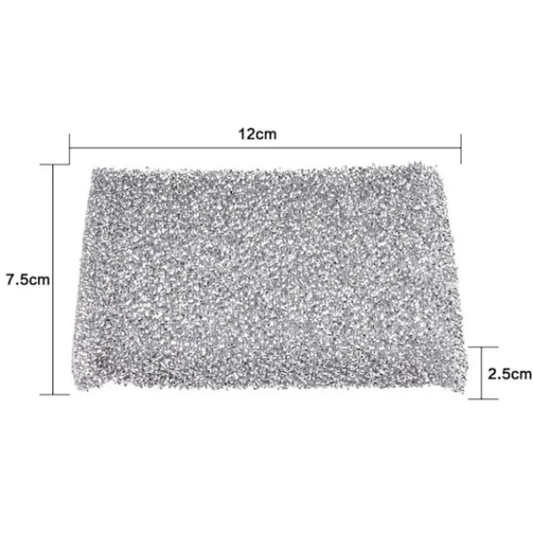 Svampar & Dukar-Silverglans Kudde 4-pack Diskborste Svamp Scourge Lurex Svamp Perfekt för beläggning av kastruller, stekpannor, keramiska spisar