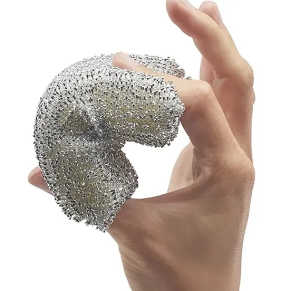 Svampar & Dukar-Silverglänsande Diskborste 4-pack Svamp Skursvamp Lurex Svamp Perfekt för belagda grytor, stekpannor, keramikhällar