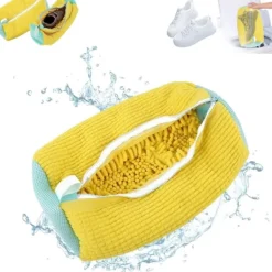 Tvättillbehör-Skotvättpåse i bomull, tvättnät med fluffiga fibrer, tar enkelt bort smuts, anti-deformation 2pc