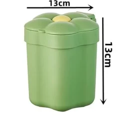 HAIKOU CHENQI Soptunnor-Skrivbords papperskorg, Dekoration för soffbord, Återvinningskärl i plast, Papperskorg med lock i blomform, För sovrum, 1 st