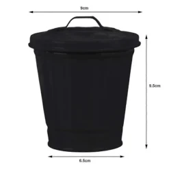 Soptunnor-Skrivbords papperskorg med lock, hinkform, läckagesäker skräpförvaring, belagd soptunna med stor öppning - dwdz One Size