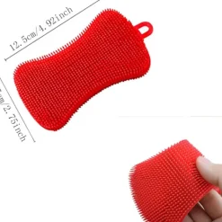 Svampar & Dukar-Skrubber Silikonsvamp Multipurpose Silikonskurdyna Diskborste Badrum Frukt Grönsaksskrubber Kökstillbehör 4st