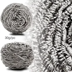 Svampar & Dukar-Skrubbsvamp i rostfritt stål, disksvamp - Set om 10, ZQKLA