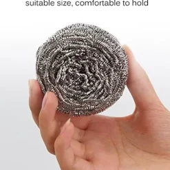 Svampar & Dukar-Skrubbsvamp i rostfritt stål, disksvamp - Set om 10, ZQKLA