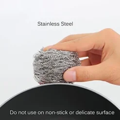 Svampar & Dukar-Skrubbsvamp i rostfritt stål, disksvamp - Set om 10, ZQKLA