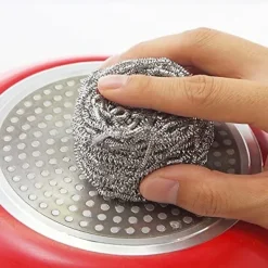 Svampar & Dukar-Skrubbsvamp i rostfritt stål, disksvamp - Set om 10, ZQKLA