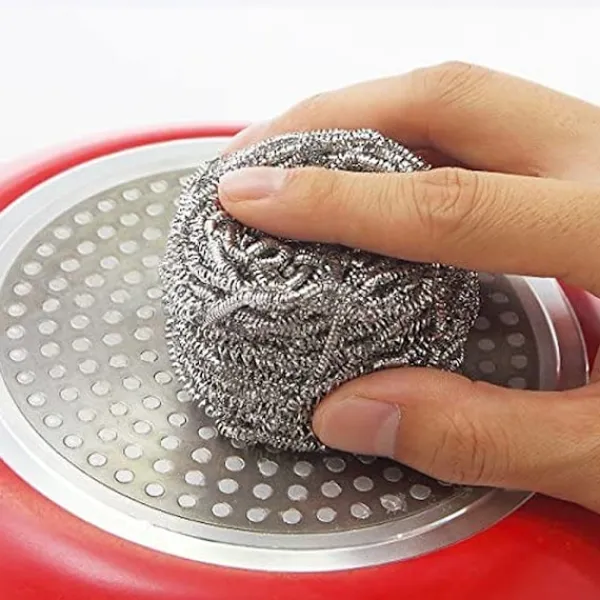 Svampar & Dukar-Skrubbsvamp i rostfritt stål, disksvamp - Set om 10, ZQKLA