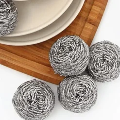 Svampar & Dukar-Skrubbsvamp i rostfritt stål, Skursvamp - 12 st i förpackningen