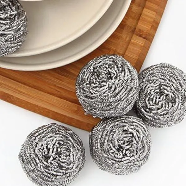 Svampar & Dukar-Skrubbsvamp i rostfritt stål, Skursvamp - 12 st i förpackningen