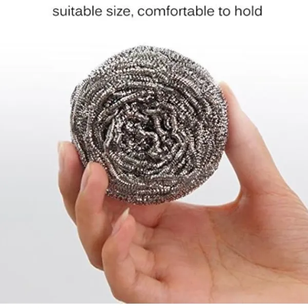 Svampar & Dukar-Skrubbsvamp i rostfritt stål, Skursvamp - 12 st i förpackningen