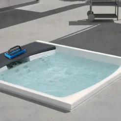 Svampar & Dukar-Skrubbsvampborste med handtag, idealisk för keramiska plattor, duschdörrar i glas