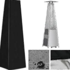 FJORD Städmaskiner-Skydd för uteplatsvärmare, pyramidvärmarskydd, damm-/vindsäkert skydd för uteplatsvärmare, Superma, svart