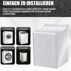 Tvättmaskiner-Skyddande överdrag för tvättmaskin och torktumlare med dragkedja, hållbart och lätt att använda