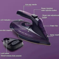 Strykjärn-Sladdlös Elektrisk Ångstrykjärn 2400w Klädånga Justerbar