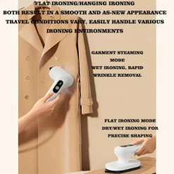 Strykjärn-Sladdlös Handhållen Mini Strykjärn - Portabelt och hopfällbart stryksystem med 90° roterande stryksula och litiumbatteri (ingen kontakt krävs), vit. | Fyndiq
