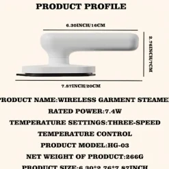 Strykjärn-Sladdlös Handhållen Mini Strykjärn - Portabelt och hopfällbart stryksystem med 90° roterande stryksula och litiumbatteri (ingen kontakt krävs), vit. | Fyndiq