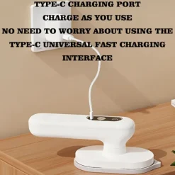 Strykjärn-Sladdlös Handhållen Mini Strykjärn - Portabelt och hopfällbart stryksystem med 90° roterande stryksula och litiumbatteri (ingen kontakt krävs), vit. | Fyndiq