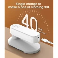 Strykjärn-Sladdlös Resestrykjärn för Kläder, Mini Strykjärn (Ingen Ånga), 0,3 kg Lätt Bärbar Strykjärn, med S