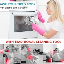 W Städmaskiner-Sladdlös roterande skrubber, 5 borsthuvuden, elektrisk rengöring