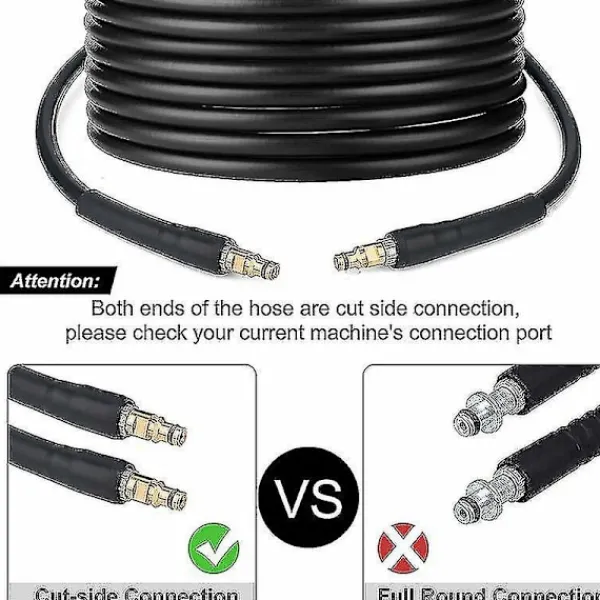 DAO Högtryckstvättar-Slang för Kärcher K2 K3 K4 K5 K6 K7 Högtryckstvätt - 10m - Snabbkopplingsslang med Mässingsspetsar db