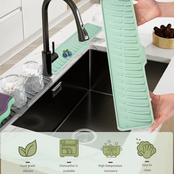 Svampar & Dukar-Smal Avrinningsmatta, Silikonkranmatta, Diskbänksunderlägg, Avloppsskyddsmatta