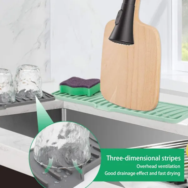 Svampar & Dukar-Smal Avrinningsmatta, Silikonkranmatta, Diskbänksunderlägg, Avloppsskyddsmatta