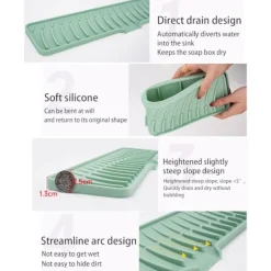 Svampar & Dukar-Smal Avrinningsmatta, Silikonkranmatta, Diskbänksunderlägg, Avloppsskyddsmatta