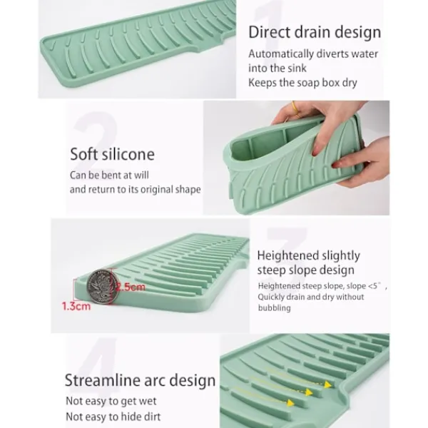 Svampar & Dukar-Smal Avrinningsmatta, Silikonkranmatta, Diskbänksunderlägg, Avloppsskyddsmatta