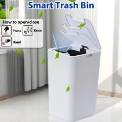 Hommy Soptunnor-Smart Sensor Skorp Kanna Automatisk Sparkande Vit Sopkärl