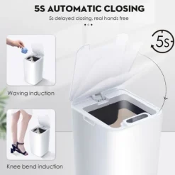 Hommy Soptunnor-Smart Sensor Skorp Kanna Automatisk Sparkande Vit Sopkärl