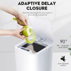 Hommy Soptunnor-Smart Sensor Skorp Kanna Automatisk Sparkande Vit Sopkärl