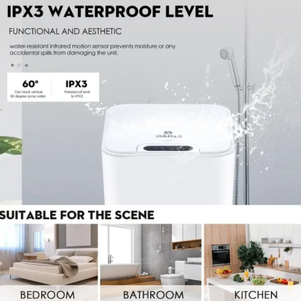 Hommy Soptunnor-Smart Sensor Skorp Kanna Automatisk Sparkande Vit Sopkärl