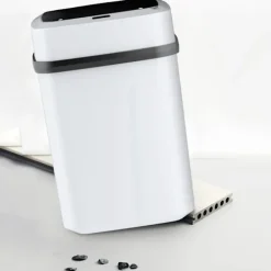 LBSS Soptunnor-Smarts Sensor papperskorg med lock Stor kapacitet Slitstark papperskorg för badrum Toalett