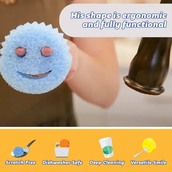 Svampar & Dukar-Smiley Magic Rengöringsdukar Smiley Svampdukar Honungskaka Svamp Hushåll Kök Rengöring Diskning Bomull