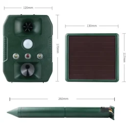 INF Skadedjur & Insekter-Solcellsdriven skadedjursskrämma med ultraljud, rörelsesensor och ljud